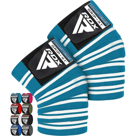 RDX Knee Wraps Weightlifting, 78 Inch Elasticated Pure Cotton, Powerlifting Compression Bandages Support, Squats Deadlifts Bodybuilding Olympic Lifting Leg Press WOD Workout, Gym Fitness Training