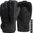 thumbnail image 1 of RDX MMA Boxing Gloves Grappling Sparring, Pre-Curved Martial Arts Mitts, Ventilated Palm, Maya Hide Leather KARA, Black, Medium, 1 of 10