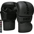 thumbnail image 1 of RDX MMA Boxing Gloves Grappling-Training Kickboxing Fighting Muay Thai, Leather Sparring Mitts, Matte Black, S/M, 1 of 6