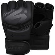 RDX MMA Boxing Gloves for Grappling, Kickboxing Muay Thai, F15, Medium, Matte Black