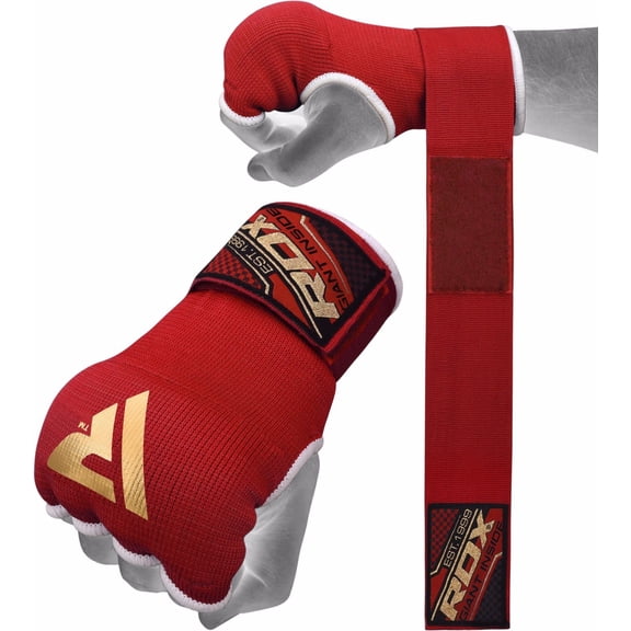 RDX MMA Boxing Inner Gloves, grappling training inner wraps, Red, Small