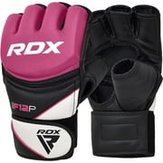 RDX MMA Gloves Grappling Sparring, Maya Hide Leather, Mixed Martial Arts Kickboxing Muay Thai Training Men Women, Half Finger Adjustable Mitts Wrist Support Cage Fighting Combat Punching Bag Workout