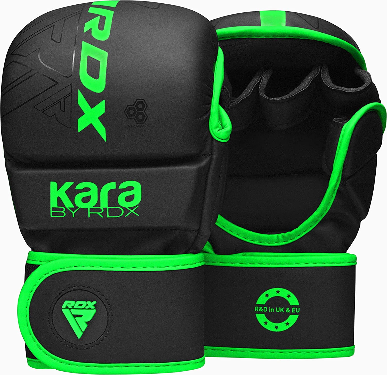 RDX MMA Grappling Gloves Muay Thai Sparring Kickboxing KARA Matte Green, S
