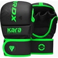 thumbnail image 1 of RDX MMA Grappling Gloves Muay Thai Sparring Kickboxing KARA Matte Green, S, 1 of 2