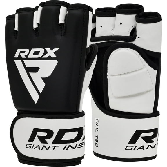 RDX MMA Gloves for Grappling Martial Arts Training, D. Cut Open Palm Maya Hide Leather Sparring Mitts, Perfect for Cage Fighting, Combat Sports, Punching Bag, Muay Thai and Kickboxin