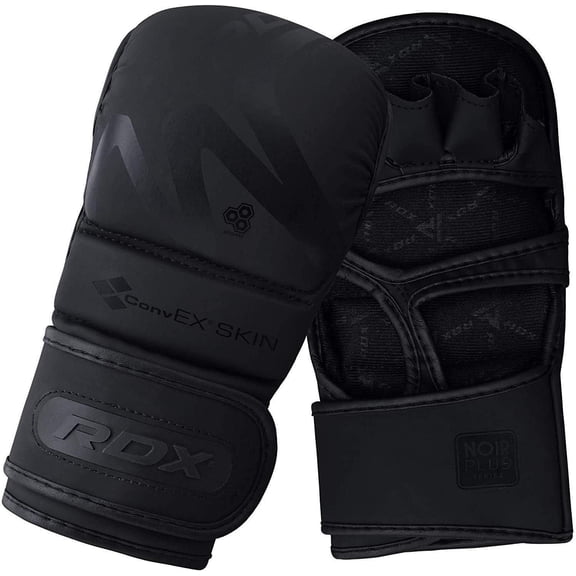RDX MMA Hybrid Sparring Gloves, Maya Hide Leather, Open Ventilated Palm, Padded Mitts Martial Arts Kickboxing Muay Thai Training Cage Fighting, Men Adult, Punching Bag and Pads Workout