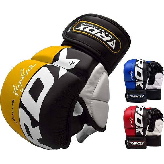 RDX Martial Arts T6 Grappling Gloves, Yellow, X-Large