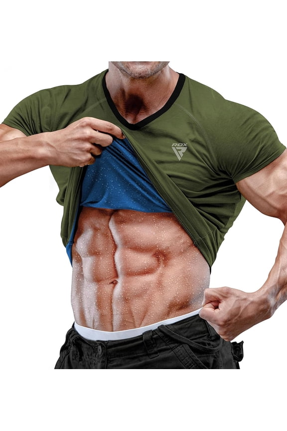 Men's Sauna Shirt Heat Trapping Sweat Suit - REACH OEKO TEX 100 Certified T-Shirt - Gym Workout Fitness Tank Top Trimmer