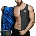 thumbnail image 1 of RDX Men's Sauna Vest Heat Trapping Sweat Waist Trainer - REACH OEKO TEX 100 Certified Body Shaper - Weight loss Trimmer Hot Corset Slimming Zipper Pullover - Gym Workout Fitness Tank Top, 1 of 6