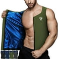 thumbnail image 1 of RDX Men's Sauna Vest Heat Trapping Sweat Waist Trainer - REACH OEKO TEX 100 Certified Body Shaper - Weight loss Trimmer Hot Corset Slimming Zipper Pullover - Gym Workout Fitness Tank Top, 1 of 6