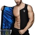 thumbnail image 1 of RDX Men's Sauna Vest Heat Trapping Sweat Waist Trainer - REACH OEKO TEX 100 Certified Body Shaper - Weight loss Trimmer Hot Corset Slimming Zipper Pullover - Gym Workout Fitness Tank Top, 1 of 6