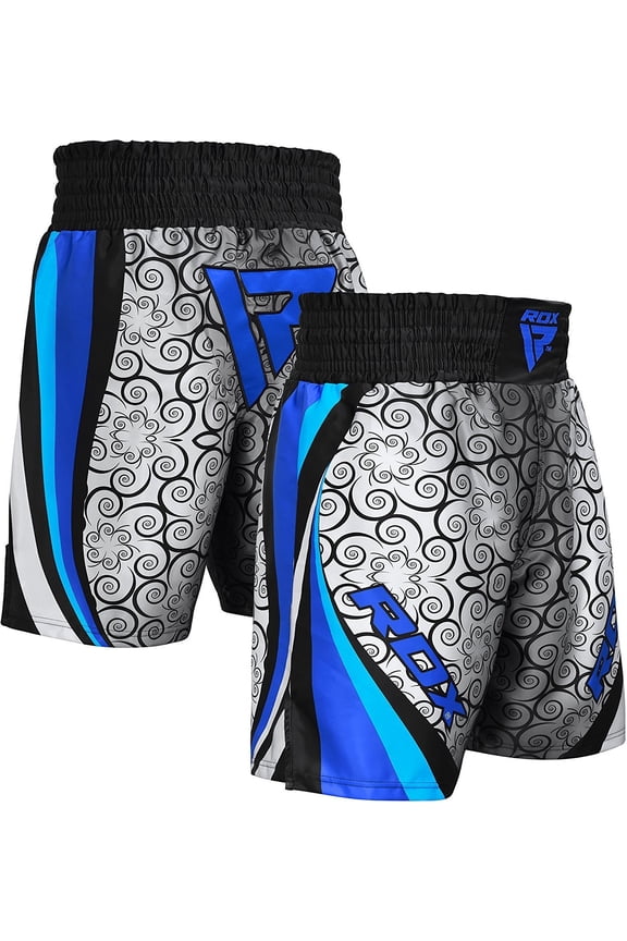 Muay Thai Trunks Martial Arts Sports Boxing Blue L
