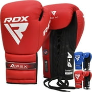 RDX Professional Boxing Fight Gloves, APEX Lace-Up Competition Fighter Gloves, Super Skin Maya Hide Leather, Padded Wrist Support, Multi-Layered, Traditional Extra Long Laces for Firm Secure Fit