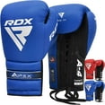 thumbnail image 1 of RDX Professional Boxing Fight Gloves, APEX Lace-Up Competition Fighter Gloves, Super Skin Maya Hide Leather, Padded Wrist Support, Multi-Layered, Traditional Extra Long Laces for Firm Secure Fit, 1 of 9