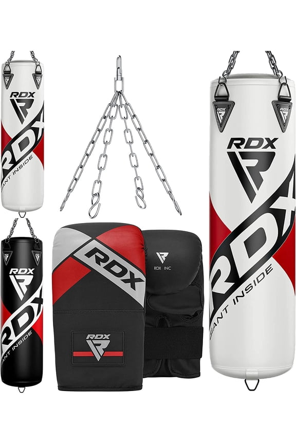 Punch Bag for Boxing, 4ft 5ft unFilled Heavy Bag Anti Swing Set, White