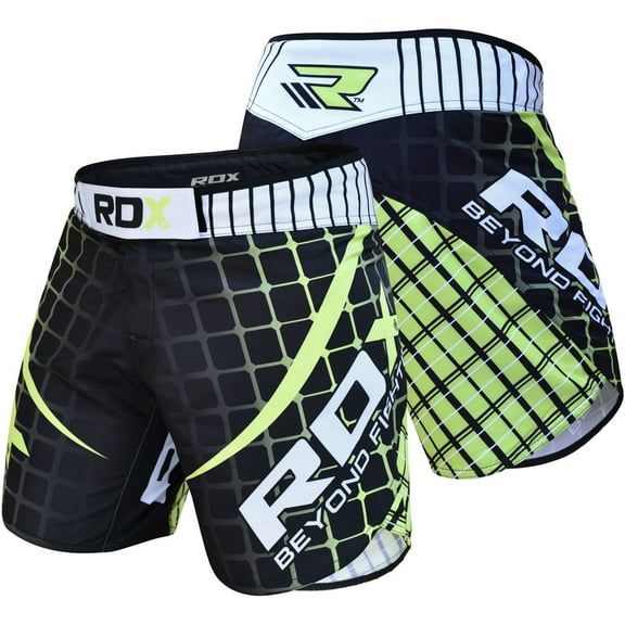RDX R2 MMA Stretch Shorts, Green, X-Large