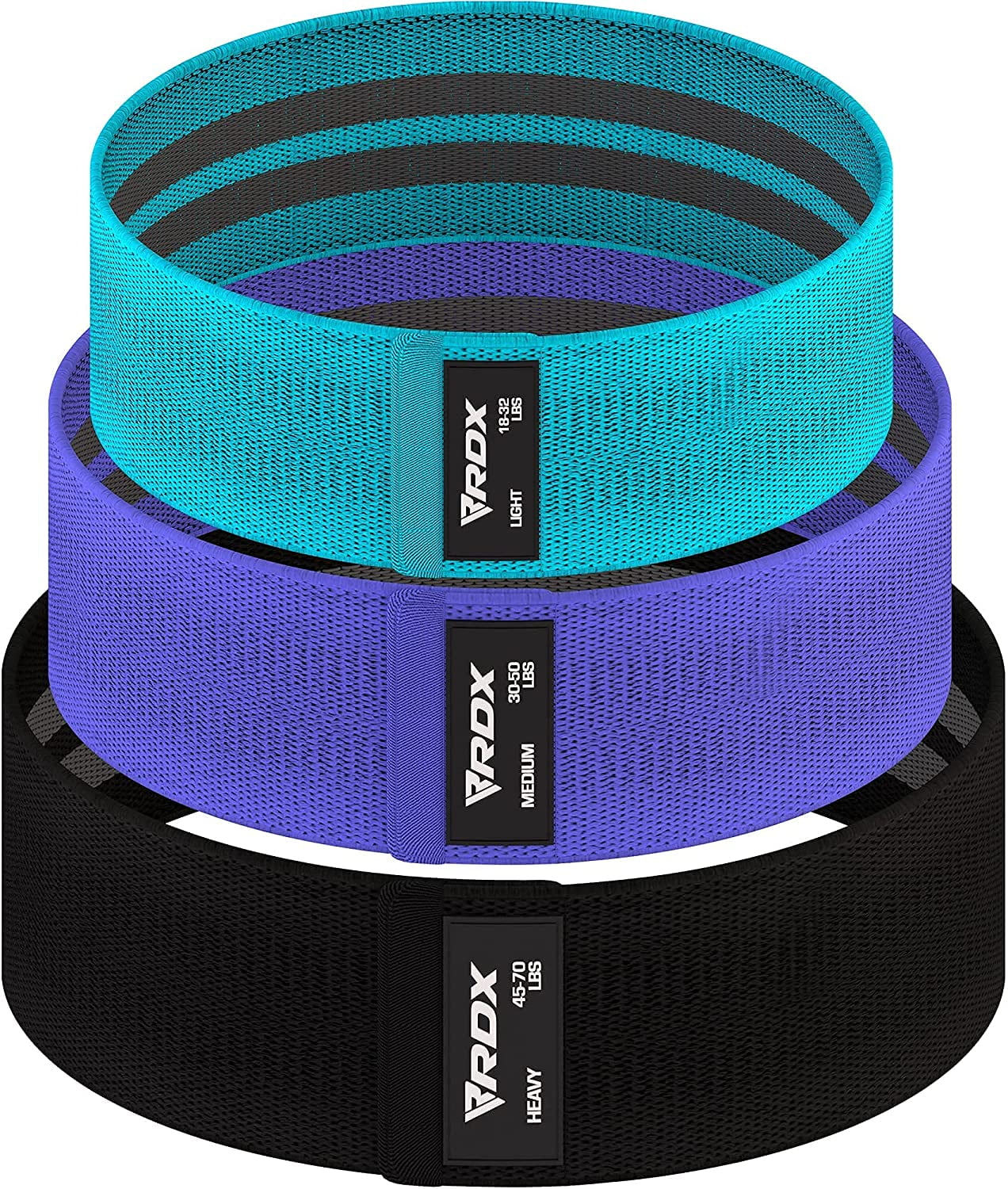 RDX Resistance Bands 3 Level Set Non Slip Latex Silk Premium Fabric Long Loop Stretching Workout Home Gym Fitness Exercise Powerlifting Yoga Pilates Men Women Slimming Walmart