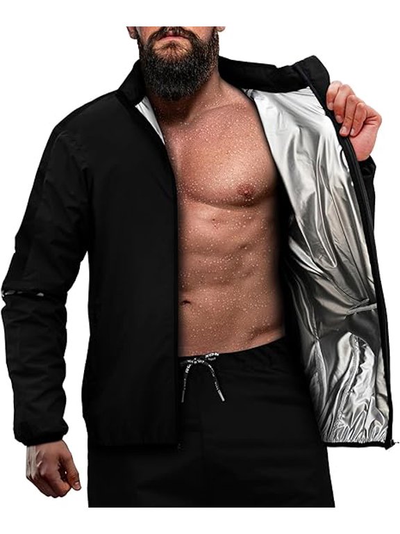 Sauna Suit Full Body Heat Sweat Suit, Reach Oeko TEX 100 Certified, Anti Rip Long Sleeve Tracksuit Top Bottom