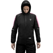 RDX Sauna Suit Weight Loss, Full Body Sweat Heat Suit with Hood, Anti Rip Silver Back Long Sleeves Tracksuit, Boxing MMA Slimming Gym Fitness Running Workout Zipper Jacket, Men Women Top Trouser Set