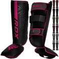thumbnail image 1 of RDX Shin Guards for Kickboxing, Muay Thai, MMA Fighting and Training Pads, Maya Hide Leather KARA Instep Foam Protection, Leg Foot Protector for Martial Arts, Sparring, BJJ and Boxing Gear, 1 of 8