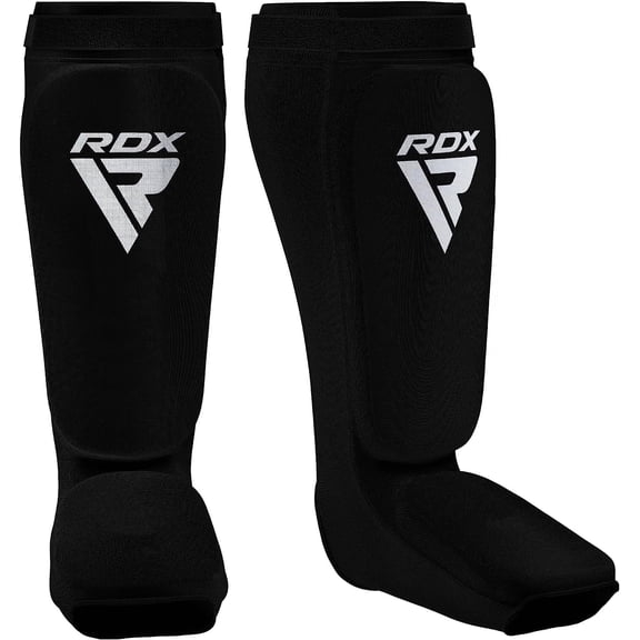 RDX Shin Guards Kickboxing Muay Thai, SATRA Approved, MMA Leg Instep Protection Pads, Sparring Training Martial Arts Boxing, Elasticated Padded Protector, Karate BJJ Taekwondo Gear, Men Women