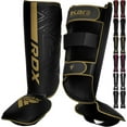 thumbnail image 1 of RDX Shin Guards for Kickboxing, Leather Kara Instep Foam Protection, Golden, 1 of 8