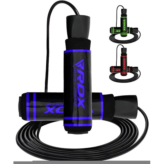 RDX Skipping Rope with Anti-Slip Soft Memory Foam Handle, 10.3FT Adjustable Tangle-Free PVC Coated Steel Jump Cable, Fat Burning Fitness Boxing Yoga HIIT Weight Loss Slimming Home Gym Exercise Workout