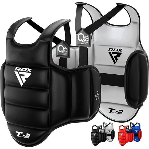 RDX TKD Chest Guard Body Protector Martial Arts Reversible Rib Shield Armor Taekwondo Target Training, S/M