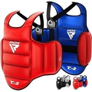 RDX TKD Chest Guard MMA Body Protector   Reversible Blue/Red Rib Shield Armor for Taekwondo, Karate, Kickboxing, Sparring & Martial Arts Training, Lightweight Protective Gear, 2XL