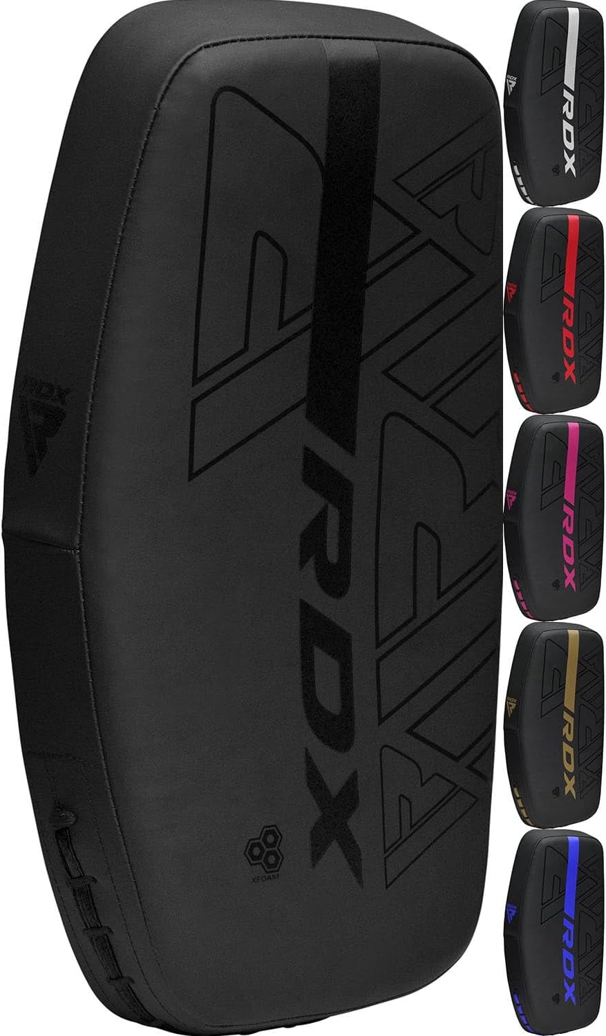 RDX Colpitori Curvi Per Kickboxing E Muay Thai – In Maya Hide Pelle, Imbottitura Shock-absorbing, Impugnatura Solida, Misure 16”x8”x3”