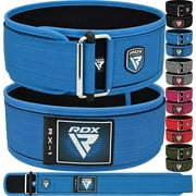 RDX RX1 4” Weight Lifting Belt Lumbar Support with Auto Lock for Powerlifting, Strength Training, Crossfit - BLUE - EXTRA LARGE