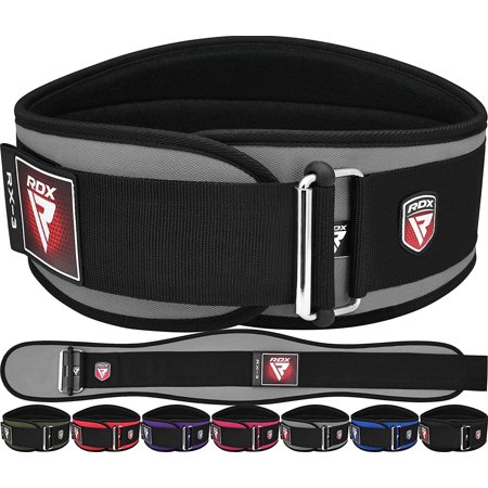 RDX Weight Lifting Belt, 6 Inch Curved Padded Back Lumbar Support, Functional Fitness Strength Training, Core Exercise Workout Bodybuilding Powerlifting Deadlifts Squats, Home Gym Equipment
