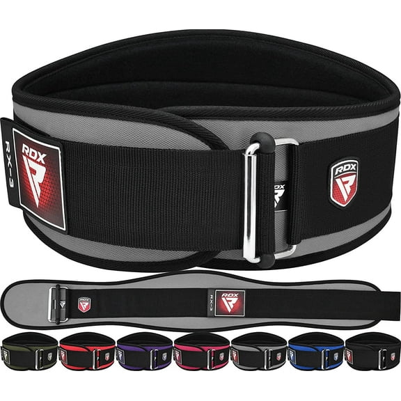 RDX Weight Lifting Belt, 6 Inch Curved Padded Back Lumbar Support, Functional Fitness Strength Training, Core Exercise Workout Bodybuilding Powerlifting Deadlifts Squats, Home Gym Equipment