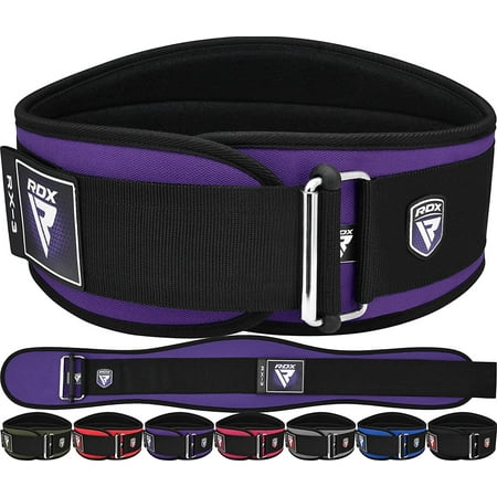 RDX Weight Lifting Belt, 6 Inch Curved Padded Back Lumbar Support, Functional Fitness Strength Training, Core Exercise Workout Bodybuilding Powerlifting Deadlifts Squats, Home Gym Equipment