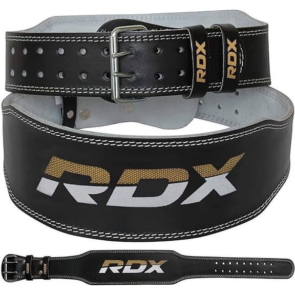 RDX Weight Lifting Belt for Fitness Gym Belts for Powerlifting, Deadlifting Adjustable Leather Belt with 4 Padded Lumbar Back Support Great for Bodybuilding