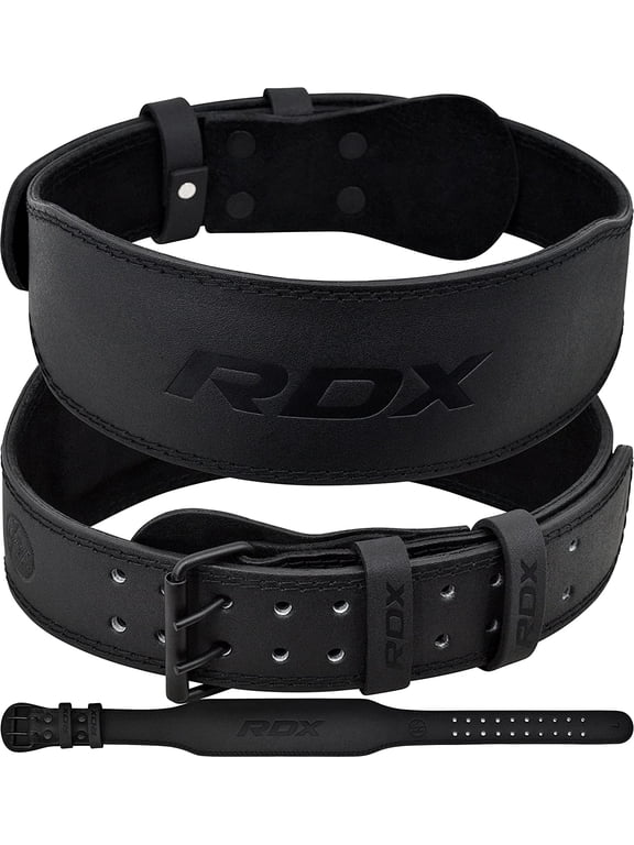 Weight Lifting Belt for Fitness Gym Belts for Powerlifting, Deadlifting Adjustable Leather Belt with 4” Padded Lumbar Back Support Great for Bodybuilding