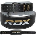 thumbnail image 1 of RDX Weight Lifting Belt for Fitness Gym Belts for Powerlifting, Deadlifting Adjustable Leather Belt with 4” Padded Lumbar Back Support Great for Bodybuilding, 1 of 7