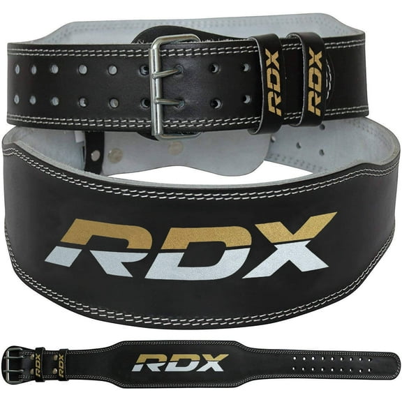 RDX Weight Lifting Belt for Fitness Gym Belts for Powerlifting, Deadlifting Adjustable Leather Belt with 4” Padded Lumbar Back Support Great for Bodybuilding