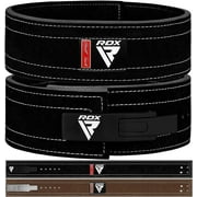 RDX Weight Lifting Belt for Powerlifting - Approved by IPL and USPA - Lever Buckle Gym Training Leather Belt 10mm Thick 4 inch Lumbar Back Support-Great for Strongman, Bodybuilding, Deadlifts & Squat