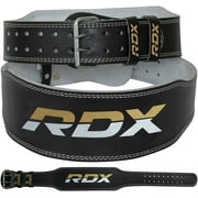 RDX Weight Lifting Belt for Fitness Gym - Adjustable Leather Belt with 4” Padded Lumbar Back Support Great for Bodybuilding