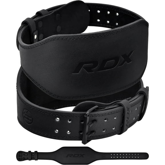 RDX Weight Lifting Belt for Fitness Gym - Adjustable Leather Belt with 6” Padded Lumbar Back Support Great for Bodybuilding
