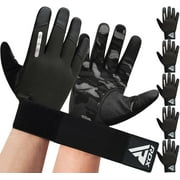 RDX Weight Lifting Full Finger Gym Gloves, Breathable Anti Slip, Men Women Home Fitness Workout Bodybuilding, Black,XL