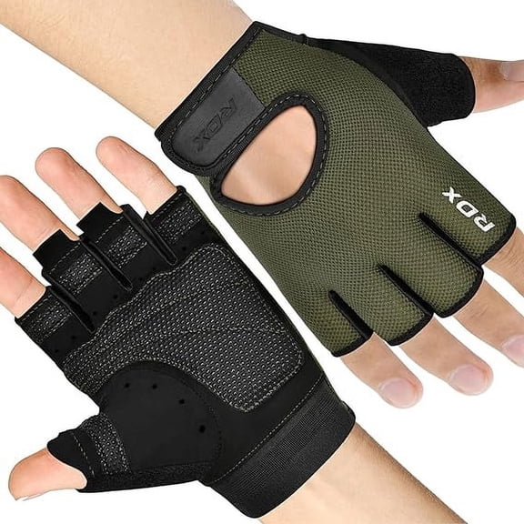 RDX Weight Lifting Gloves Breathable Ventilation with Half Finger Gym Workout, Anti Slip Padded Grip, Men Women Fitness Training, Powerlifting Bodybuilding HIIT Exercise Weightlifting