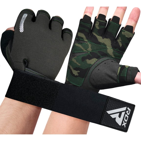 RDX Weight Lifting Gloves Fitness Bodybuilding Training Cycling Gym Equipment Army Green XL