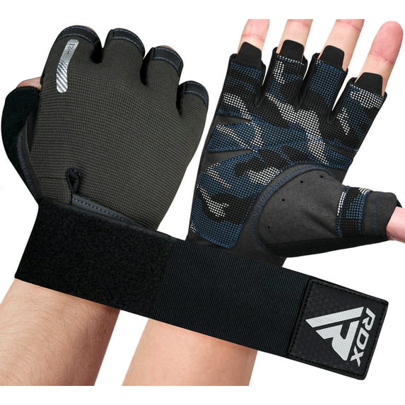 RDX Weight Lifting Gloves Fitness Bodybuilding Training Cycling Gym Equipment Blue Small