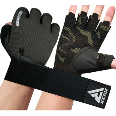 RDX Weight Lifting Gloves Fitness Bodybuilding Training Cycling Gym Equipment Brown Small