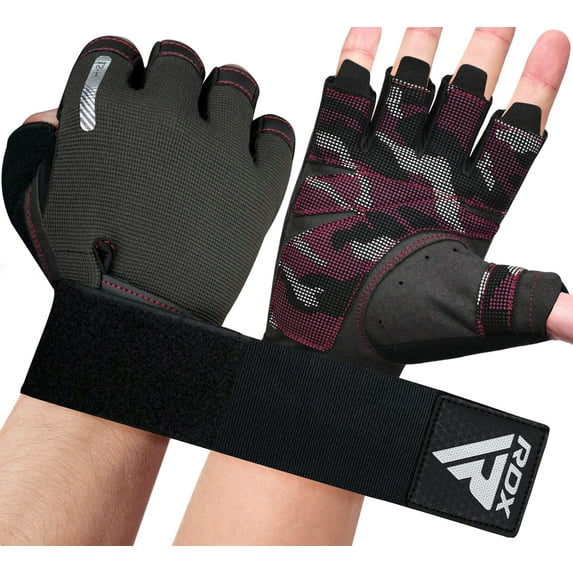 RDX Weight Lifting Gloves Fitness Bodybuilding Training Cycling Gym Equipment Pink Medium