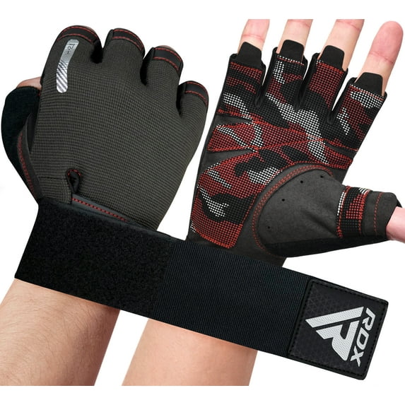 RDX Weight Lifting Gloves Fitness Bodybuilding Training Cycling Gym Equipment Red XL