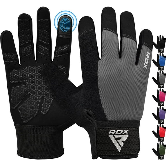 RDX Weight Lifting Gloves Gym Workout, Full Finger Touch Screen, Breathable Anti Slip Padded Palm Protection, Fitness Strength Training Powerlifting HIIT WOD Exercise, Men Women Home Gym Cycling