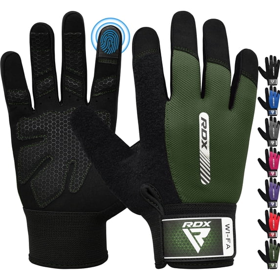 RDX Weight Lifting Gloves Gym Workout, Full Finger Touch Screen, Breathable Anti Slip Padded Palm Protection, Fitness Strength Training Powerlifting HIIT WOD Exercise, Men Women Home Gym Cycling
